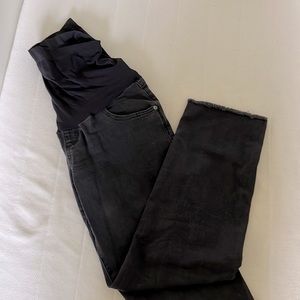 Black cutoff maternity jeans